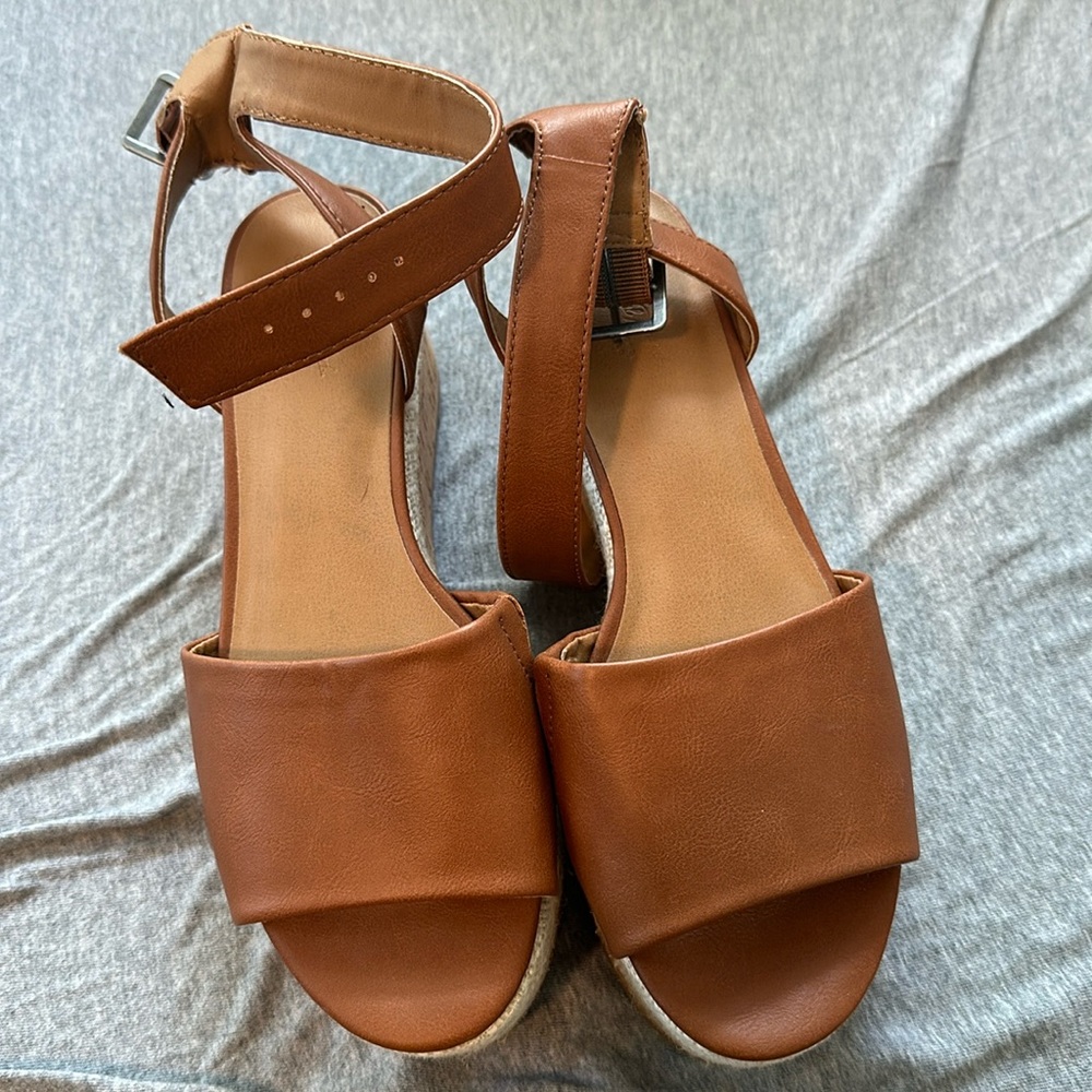 Brown wedge shoes